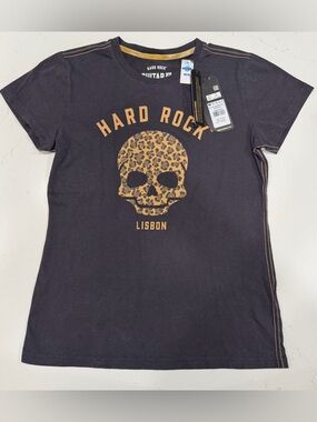 Hard Rock Women’s Lisbon Skull Tee Medium NWT